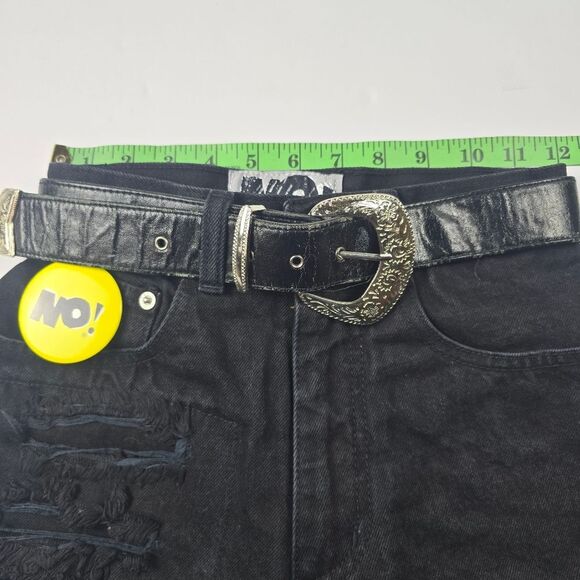 NO! Jeans Lined Shorts Black Denim Distressed Size Juniors 5/6 - Picture 5 of 8